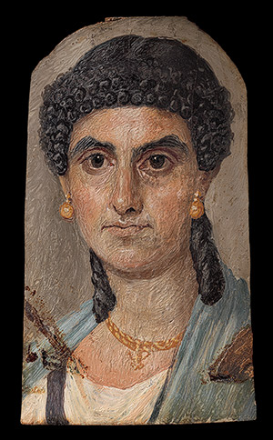 A Woman wearing a Blue Mantle, ca. 54-68 CE,  The Metropolitan Museum of Art, New York, NY,  2013.438